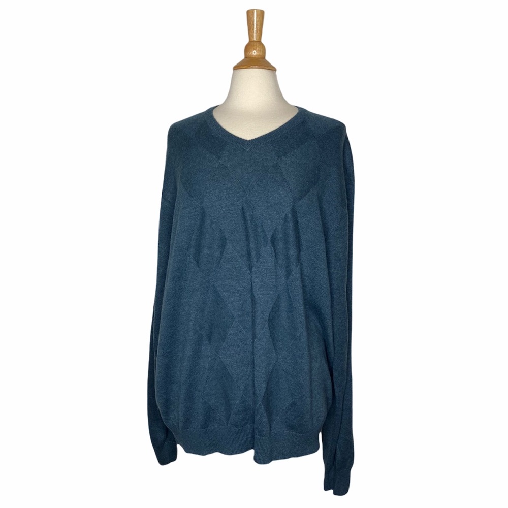 Van Husen Checkered Blue Aqua Sweater W18